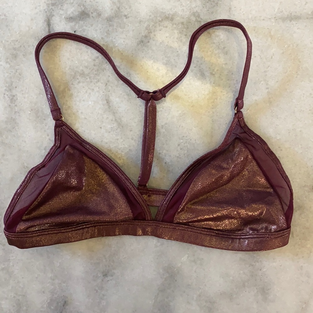 Sparkly Maroon Racerback Bralette